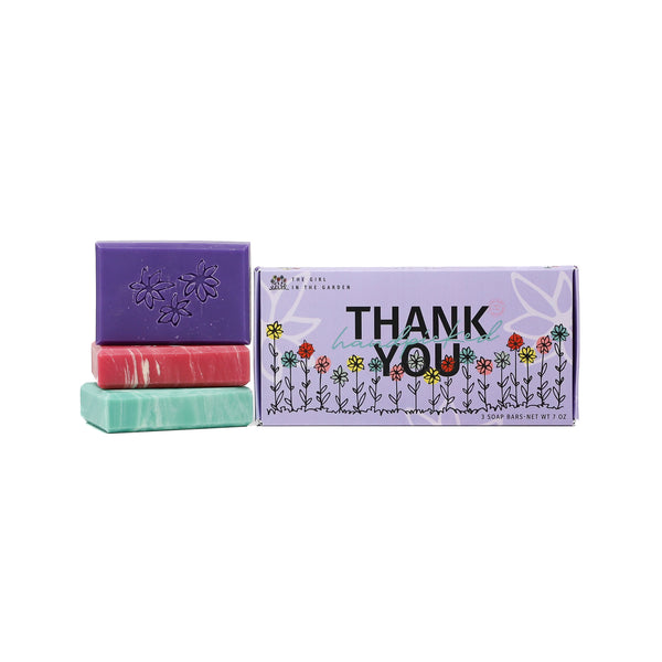 3 Bar Hand Soap Set - Thank You Purple