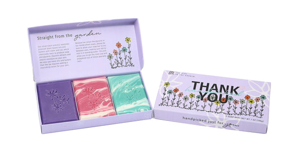 3 Bar Hand Soap Set - Thank You Purple