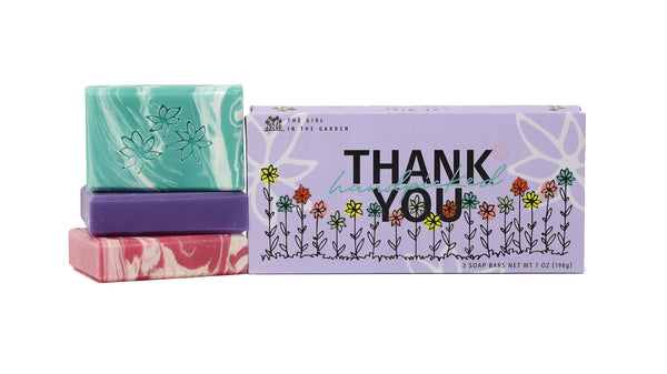 3 Bar Hand Soap Set - Thank You Purple